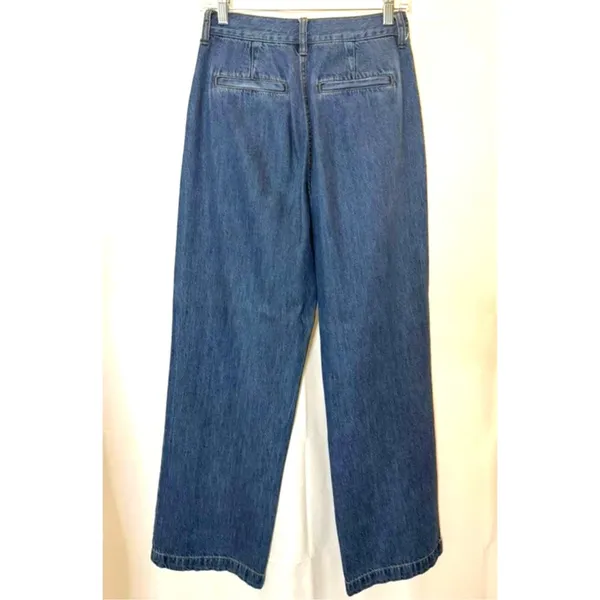 Madewell Baggy Straight High Rise Pleated Medium Wash Stretch Jean Sz 24 - Image 3