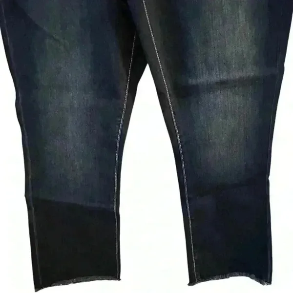 Seven7 Women's Size 14‎ Skinny Jeans Dark Blue High-Rise Fray Hem - Image 5