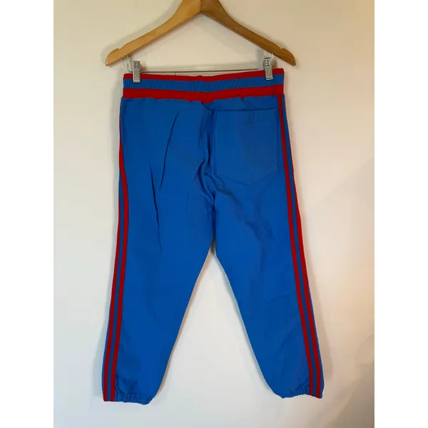 Sand Knit High Rise Pull On Crop Pants Striped Blue Red Medium Athleisure - Image 2