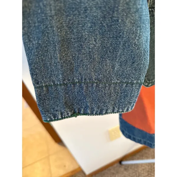 Rustic‎ Denim Women's Patchwork Long Sleeve Button down Dress Size Medium - Image 5