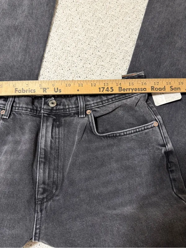 New We the Free Xena High Rise Slim Straight 32 Dark Gray Denim Jeans Womens - Image 8