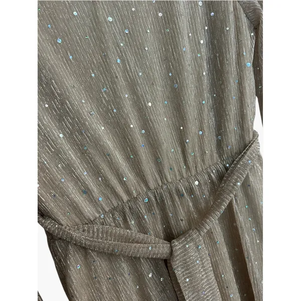 Baltic Born Esmeralda Glitter Maxi Dress Light Pink Champagne Sparkly Formal L - Image 4