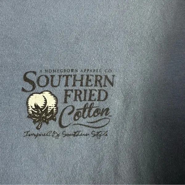 Southern Fried Cotton Sky Blue Long Sleeve Tee - Image 2