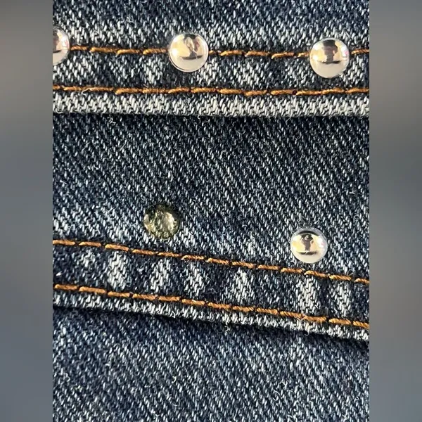 Cali 1850 Denim Mini Skirt with Studded Details - Image 7
