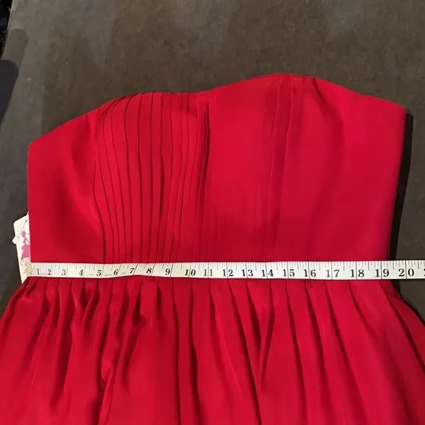 Women’s Burgundy Short Strapless Chiffon Party Prom Dress XXL NWT - Image 3
