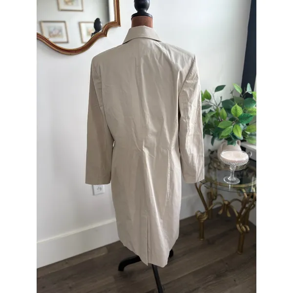 Classiques Entier Vintage Women's Beige Trench‎ Coat, Collared, Size Large - Image 3