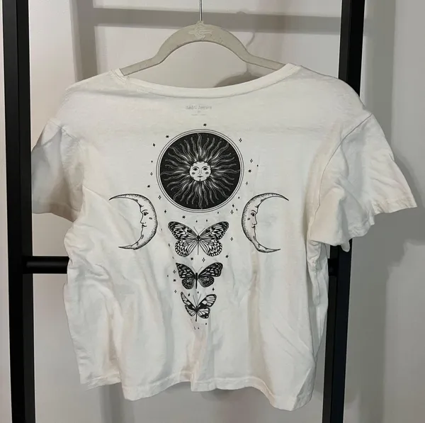 Sweet Lilac Butterfly Sun & Moon Tee - Image 3