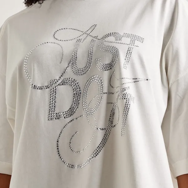 Off white Nike oversized bling rhinestone‎ just do it tee small - Image 4