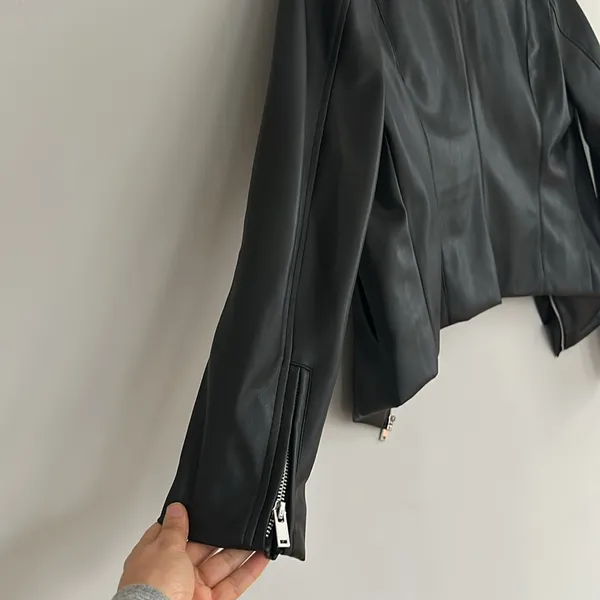 Kaari Blue Black Motorcycle Biker Style Jacket Womens Medium - Image 8