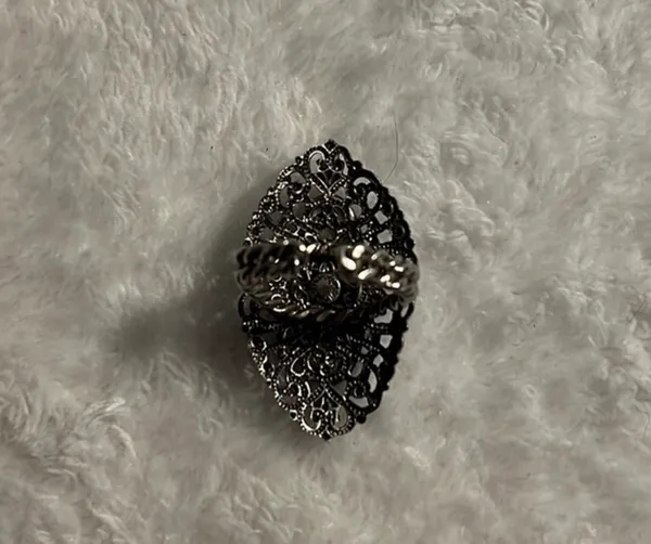Western Germany Turquoise Colored Filigree Ring Blue - Image 3