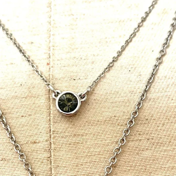 Loft two tier silver tone rhinestone necklace - Image 4