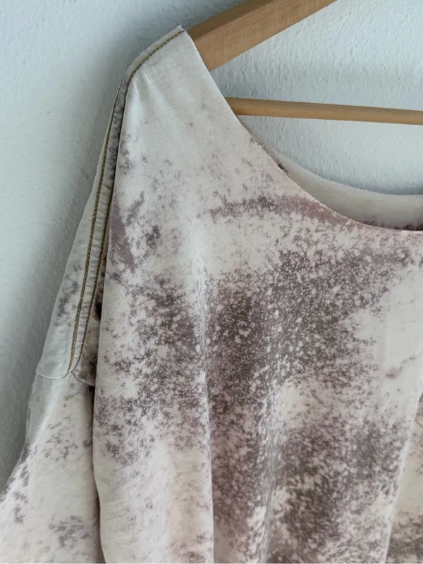 Bleached grunge off the shoulder pocket tee Tan Size XXL - Image 8
