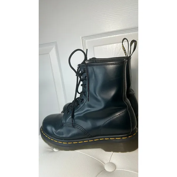Dr Martens‎ 1460 Black Leather Combat Boots Classic 8 Eye Lace Up AirWair Size 7 - Image 6