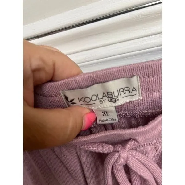 Koolaburra by UGG Women Sandwash Interlock Wide‎ Leg Pants Faded Rose size XL - Image 3