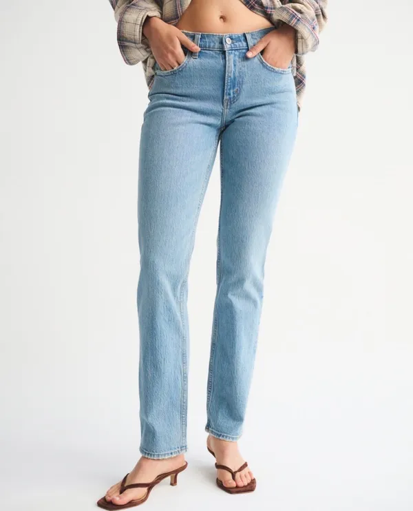 Abercrombie Jeans Mid-Rise Straight 90s short 28 - Image 2