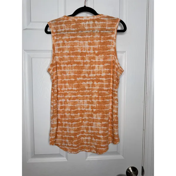 ATHLETA Breezy Tank Top Tie Dye Orange/White Size L - Image 2