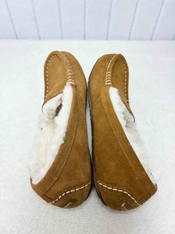 Koolaburra‎ By UGG Tan Suede Slip-On Slippers with Cream Sherpa Lining Size 7 - Image 4