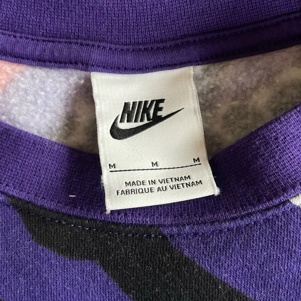 Vintage Nike AOP Crewneck Sweatshirt Women’s M Purple Abstract Graphic Retro - Image 4