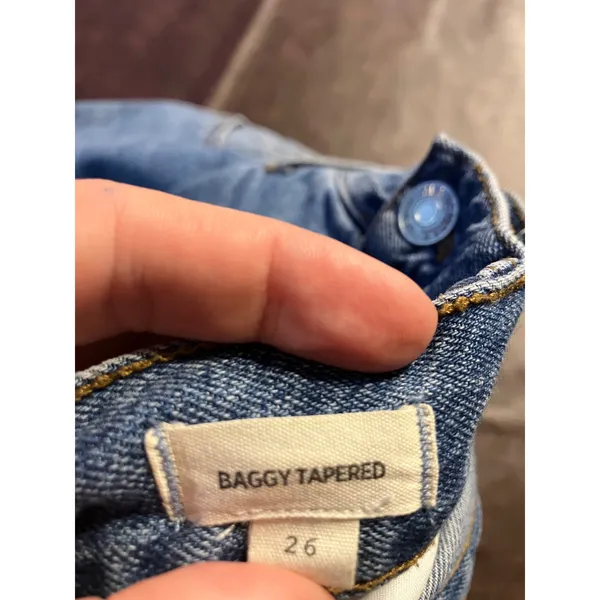 Madewell Baggy Tapered Jeans Women 26 Blue High Rise Tapered‎ Leg CKP455309239 - Image 3