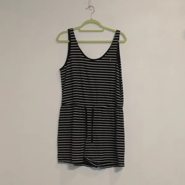 Tommy Hilfiger Navy Blue Striped Romper Sz M - Image 3