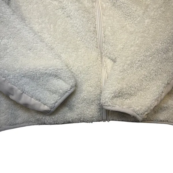 New Balance Womens Sherpa Fleece Full Zip Jacket Cream Off White Size M RN130893 - Image 4