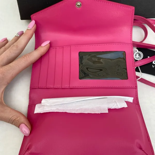Versus by Versace Pink Leather Wallet Bag w/Medusa - Image 9