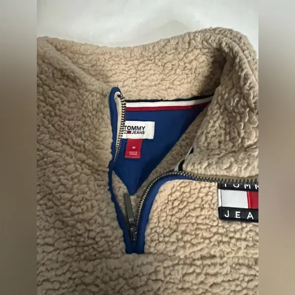 Tommy Hilfiger Jeans 1/4 Zip Fleece Sherpa Women’s Size Medium - Image 3