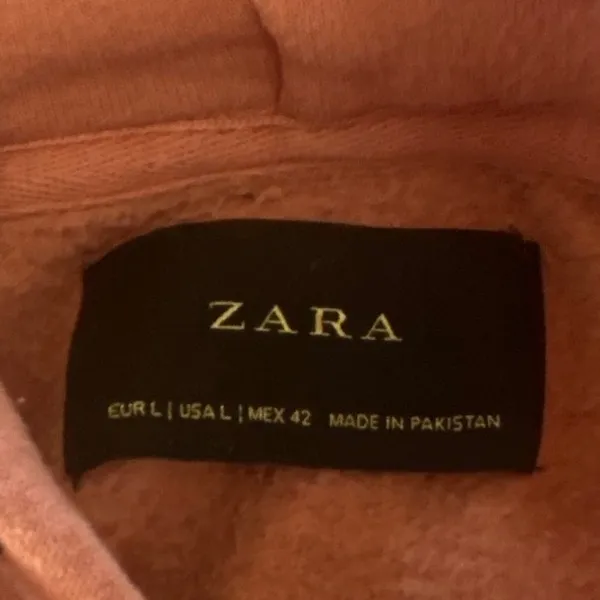 Zara Hoodie Large Pink Oversized Drawstring Pocket‎ Loungewear Athleisure Comfy - Image 4