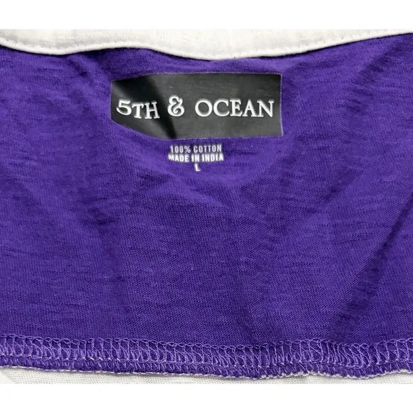 5th & Ocean LSU Tigers Raised Lettering Long Sleeve Knit Top Women's Size L - Image 6