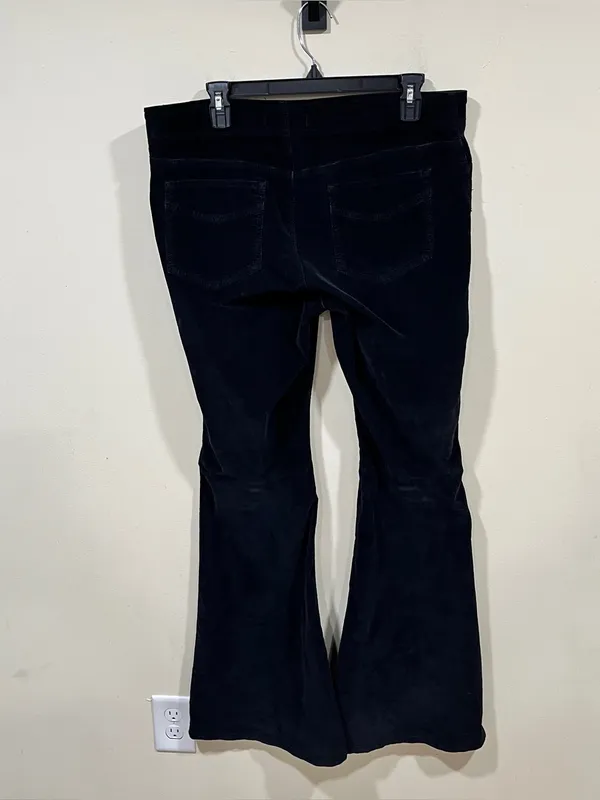 Free People Pull On Corduroy Flare Pants In Black Size 32 EUC - Image 10