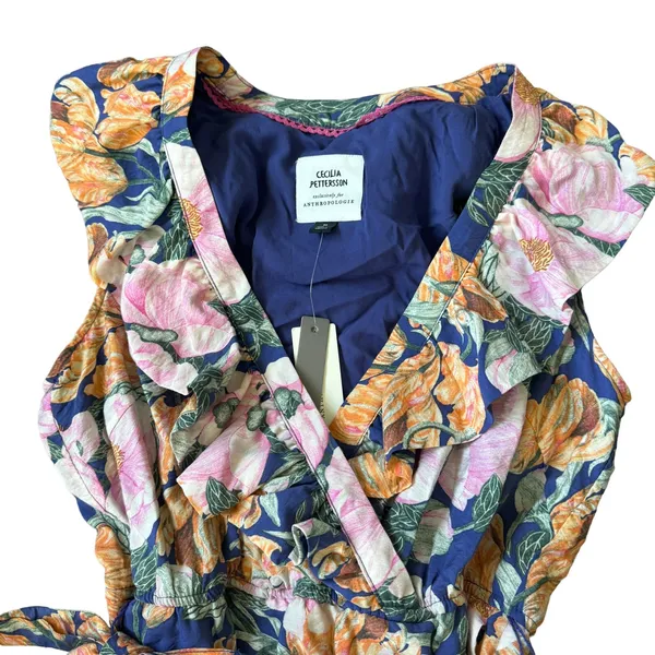 NEW Anthropologie Floral Wrap Mini Dress - Image 6