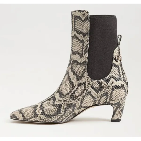 New! Sam Edelman Margo Kitten Heel Booties – Roccia Grey Snake Print – Size 6 - Image 6