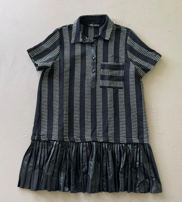 woven striped pleated dress - Image 6