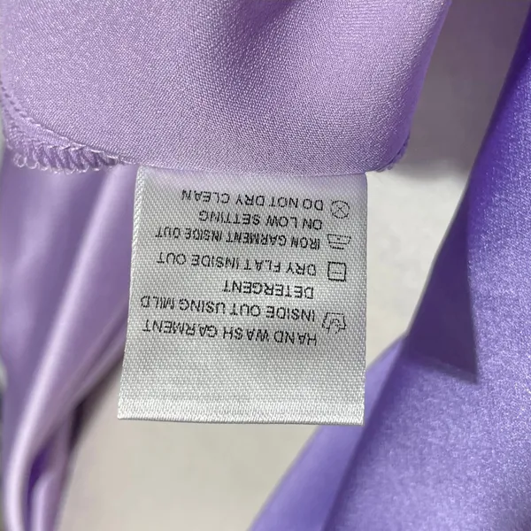 New Strut & Bolt Two Tone Satin Faux Wrap Long Sleeve Bodysuit Purple Size Large - Image 16
