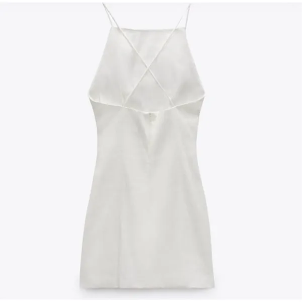 ✨Zara Draped Linen White Sz XS Dress✨ - Image 7
