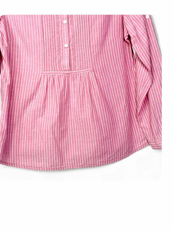 L.L. Bean Women’s Pin Tuck Pleated Long Sleeve Poplin Top Blouse Size S Regular - Image 7