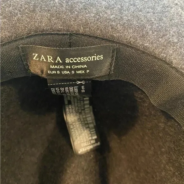 Zara Gray Wool Felt Floppy Fedora Hat Fall Winter classic boho Glam Minimalist - Image 10