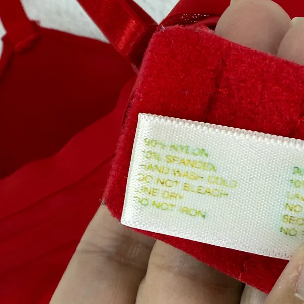 Adrienne Vittadini Studio Bra Size 36B Red Plunge Push‎ Up Mesh Accents - Image 5