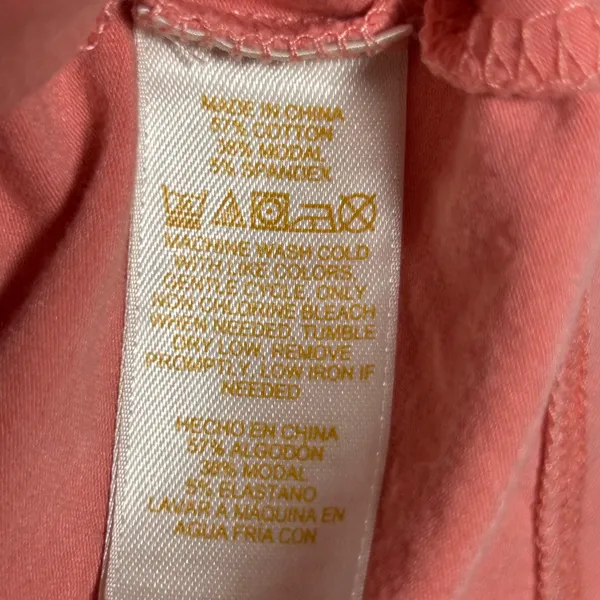 Kate Spade Queen of Hearts Pajama Top Coral Short Sleeve Button‎ Up Small - Image 4