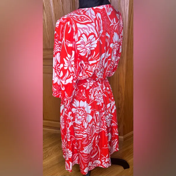Abel the Label Floral Print Puff Sleeve Smocked Waist Mini‎ Dress Size Medium - Image 9