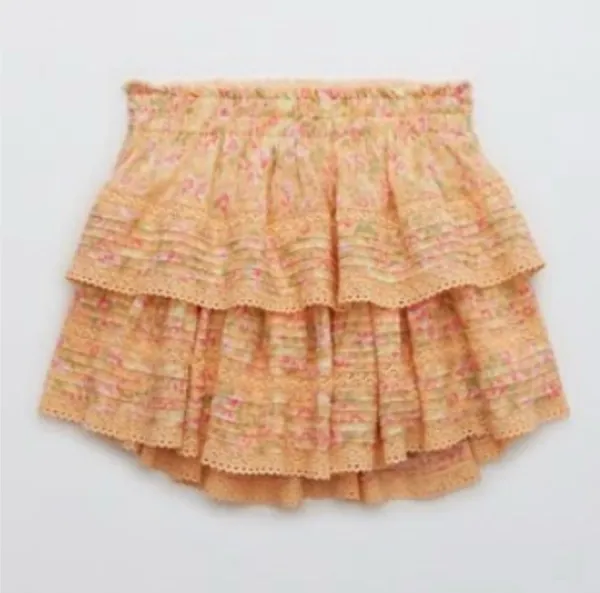 Aerie Floral Ruffle Mini Skirt - Image 2