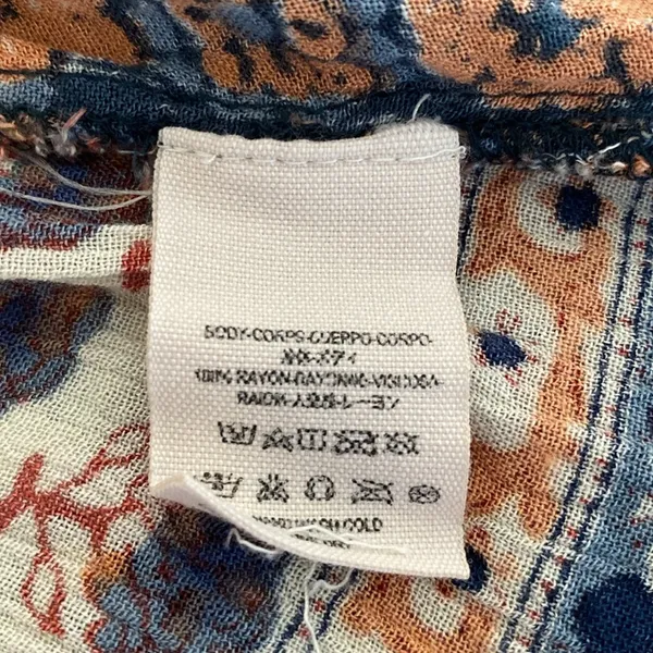 Free People Caravan Block Print Button Front Blouse Top S - Image 4