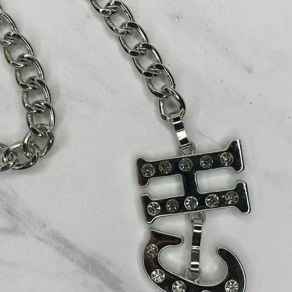 Von Dutch Rhinestone Letter Chain Belt OS ✨ - Image 4