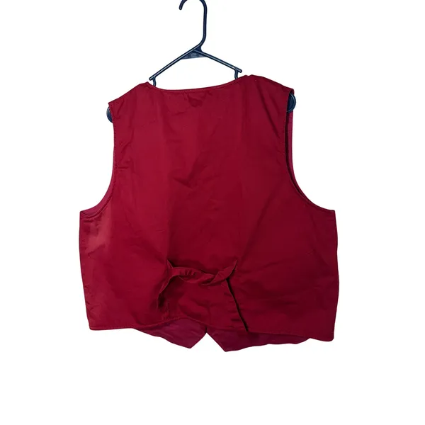 Bobbie Brooks Womens XL Red Cotton Floral Embroidered Button Front Vest - Image 5