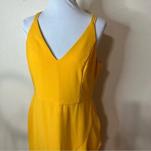 Harlyn yellow ruffle sheath dress XL - Image 3