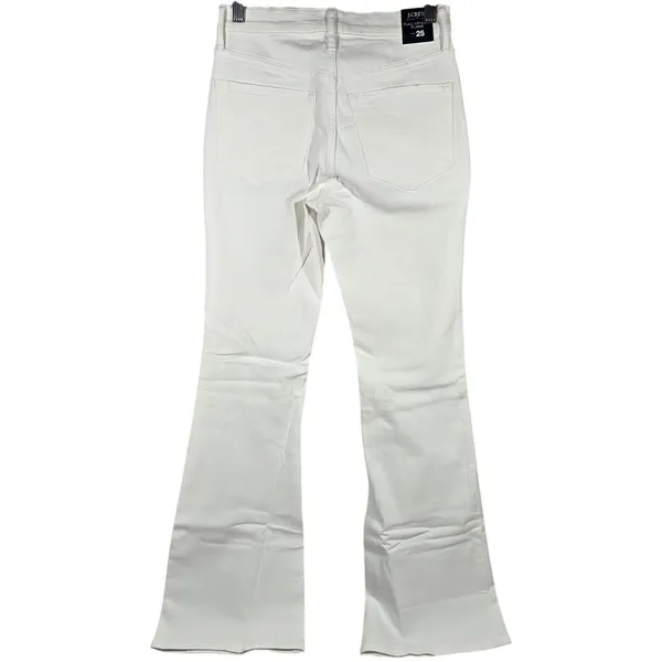 J Crew‎ Full Length Flare Jeans White Signature Stretch Size 25 - Image 2