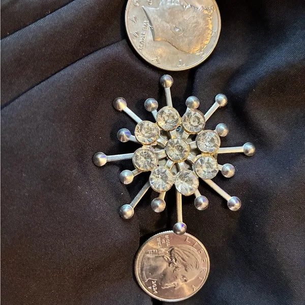 Vintage Costume Rhinestones Atomic Starburst - Image 2