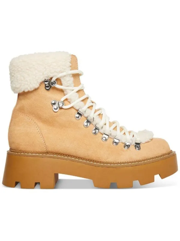 Steve Madden Cycloneee Womens Faux Leather Block Heel Hiking Boots Gorpcore - Image 5