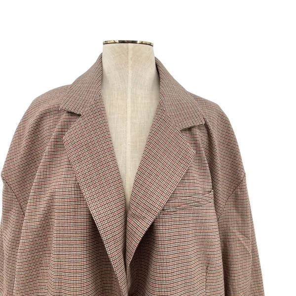 Free People Reggie Oversized Blazer Plaid Houndstooth Ginger‎ Combo Size XL - Image 4
