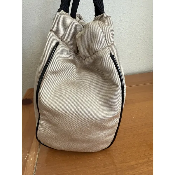 Vintage Talbots Purse‎ Satchel/Top Handle Bag Beige And Black - Image 2